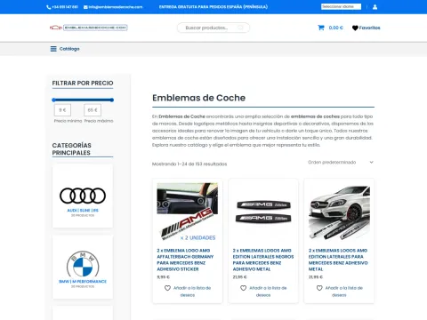 Diseño web para Emblemas de Coche — E-commerce automoción · Iker Ruiz Pou, Vitoria-Gasteiz