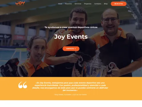 Diseño web para Joy Events — Eventos deportivos · Iker Ruiz Pou, Vitoria-Gasteiz