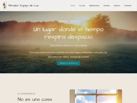 Diseño web para Mirador Espejo de Luz — Turismo rural · Iker Ruiz Pou, Vitoria-Gasteiz