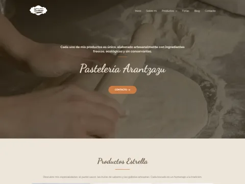 Diseño web para Pastelería Arantzazu — Alimentación artesana · Iker Ruiz Pou, Vitoria-Gasteiz
