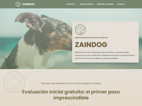 Diseño web para Zaindog — Adiestramiento canino · Iker Ruiz Pou, Vitoria-Gasteiz